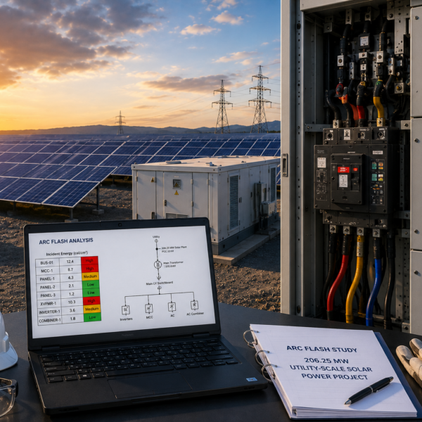 Arc Flash Analysis for 206.25 MW Utility-Scale Solar Power Project